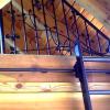vine railing for loft with scrolling library ladder