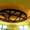 Large Metal Art Sculpture suspended from recessed ceiling