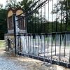 Custom Driveway Gate  approximately 10 foot x 24 foot wide

One Leaf Seen here with plastic covering  during active construction site